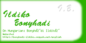 ildiko bonyhadi business card